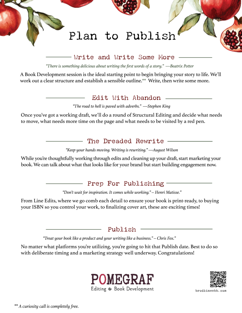Flyer with the basic steps of publishing